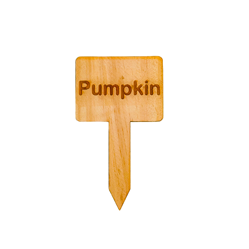 Wooden Plant Marker Pumpkin