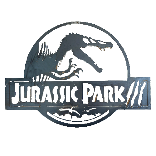 Jurassic Park III Metal Wall Art - Raw Finish No Background