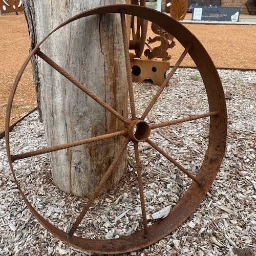 Wagon Wheel Metal Replica Rusty 