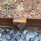 Corten Steel Garden Stake with Clip Close Up Back