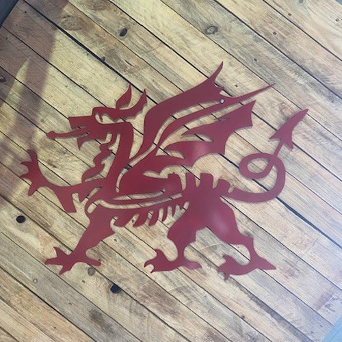 Welsh Dragon Wall Art - Red Powder Coat Finish