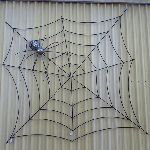 3D Metal Spider Web - Raw Finish