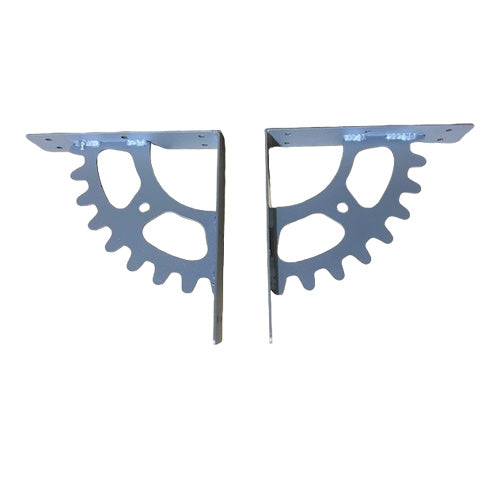 Cog Design Metal Shelf Brackets - Set of 2