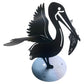 3D Metal Pelican Sculpture with Fish in Mouth - Raw Finish