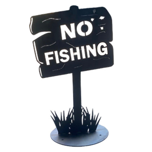 Metal 'No Fishing' Sign  - Complementary to Pelican Metal Art - Raw Finish