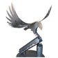 3D Metal Eagle Sculpture Landing on Log - Medium - Raw Finish