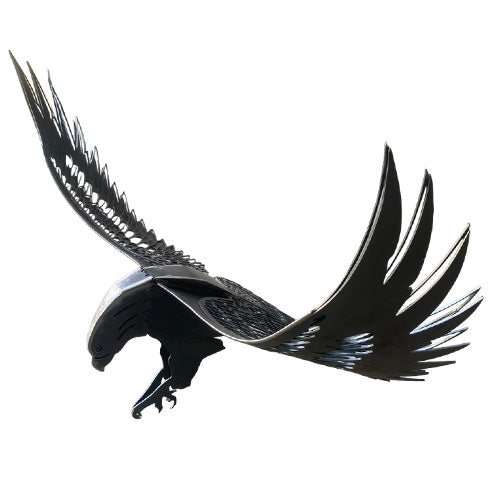 3D Metal Eagle Sculpture in Flight - Medium - Raw Finish