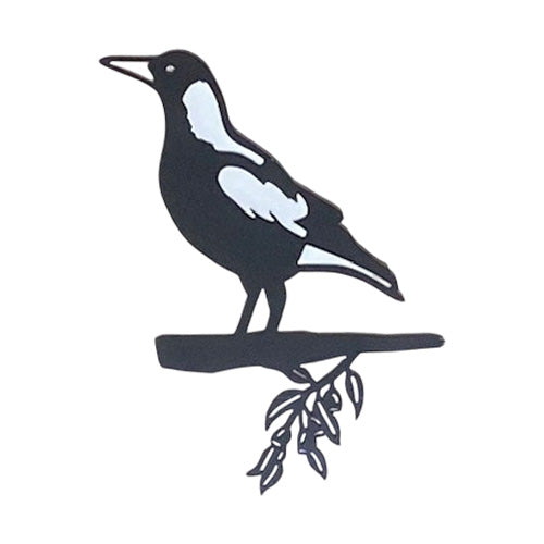 Magpie on Tree Branch Metal Wall Art - 2 Colour