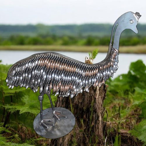 3D Metal Emu Sculpture - Metal Art - Raw Finish