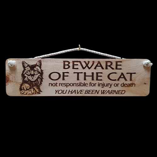 Giggle Garden Sign - Beware Of The Cat