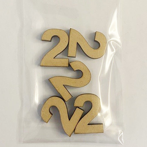 MDF Number Blanks 30mm High - Pack of 5 - Arial Font