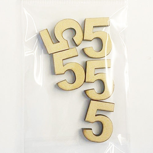 MDF Number Blanks 30mm High - Pack of 5 - Arial Font