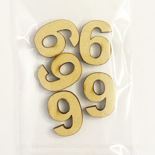 MDF Number Blanks 30mm High - Pack of 5 - Arial Font