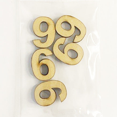 MDF Number Blanks 30mm High - Pack of 5 - Arial Font