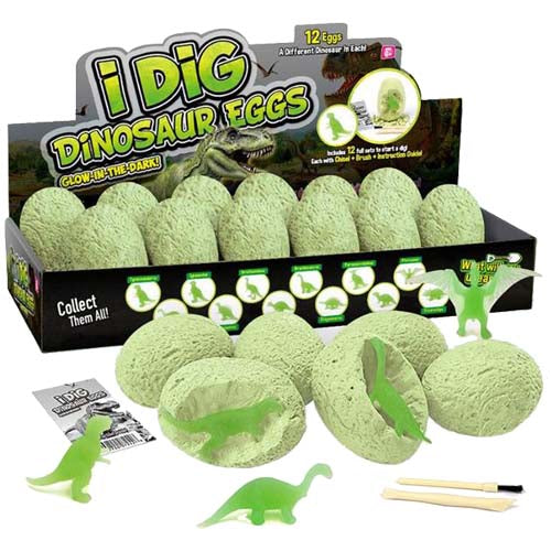 Dinosaur Surprise Eggs - Archaeological Dinosaur Dig Eggs - Glow in the Dark