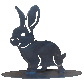 Rabbit on Oval Base Medium - Metal Art - Raw Finish