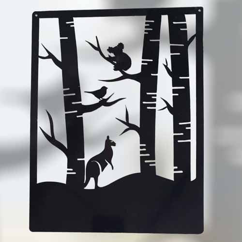 Forest Scene in Frame - Black