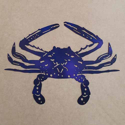 Blue Manna Crab Metal Wall Art