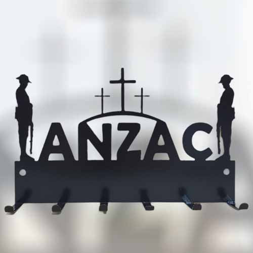 Key Holder - ANZAC - Powder Coated Black