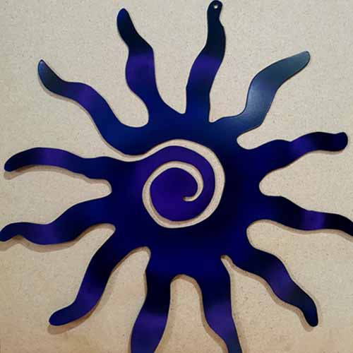 Sun Swirl Metal Art - Powder Coated  Finish