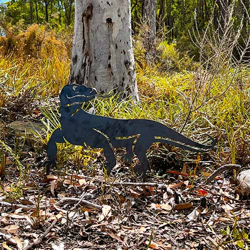 Goanna Metal Garden Stake in Bush Setting