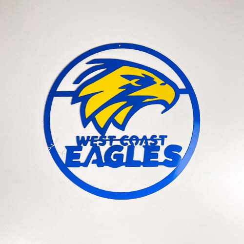 West Coast Eagles Circle Logo Wall Art - Yellow and Blue