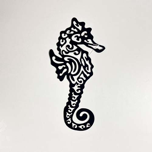 Seahorse Large – Powder Coated Black